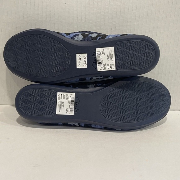 Clarks Carly Wish Ballet Flats Camo Blue Women's Mesh Slip On Shoes Size 8.5 NEW - Picture 14 of 14